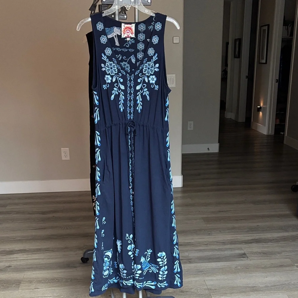 Johnny Was V-Neck Drawstring Knit Dress (Size M) - Picture 12 of 14